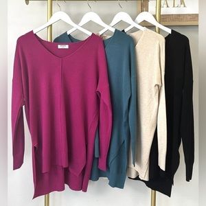 🆕🔥Zenana V Neck HI-Lo Sweater